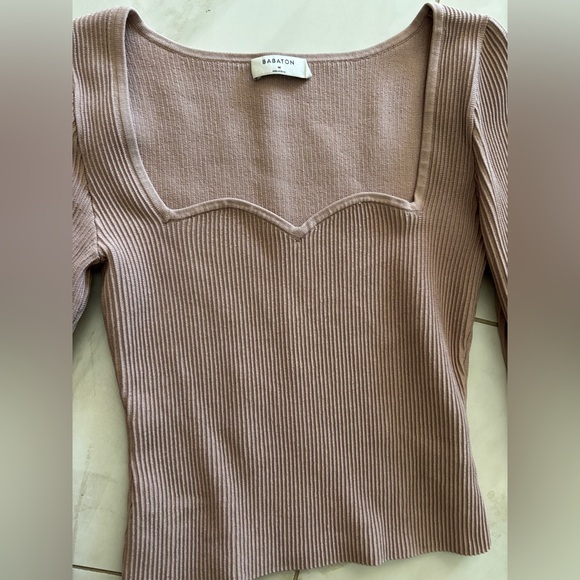 Aritzia Babaton Sculpt Knit Sweetheart Longsleeve - Picture 7 of 9